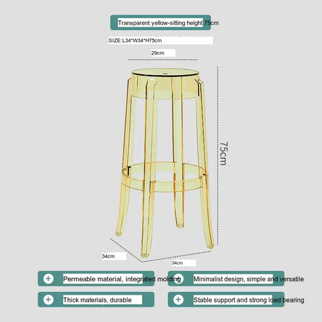 ABOUT WHITE Lianhua Elegant Transparent Bar Stool from ABOUT WHITE