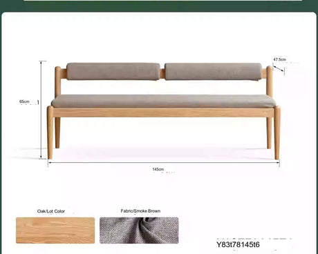 GENJI Haruki Elegant Solid Oak Dining Bench from GENJI