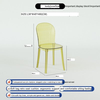 NIYE Isolde Modern Transparent Ghost Chair from NIYE