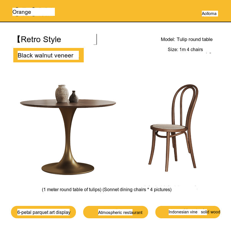 OROMA Isidora Retro Small Round Table Set from OROMA