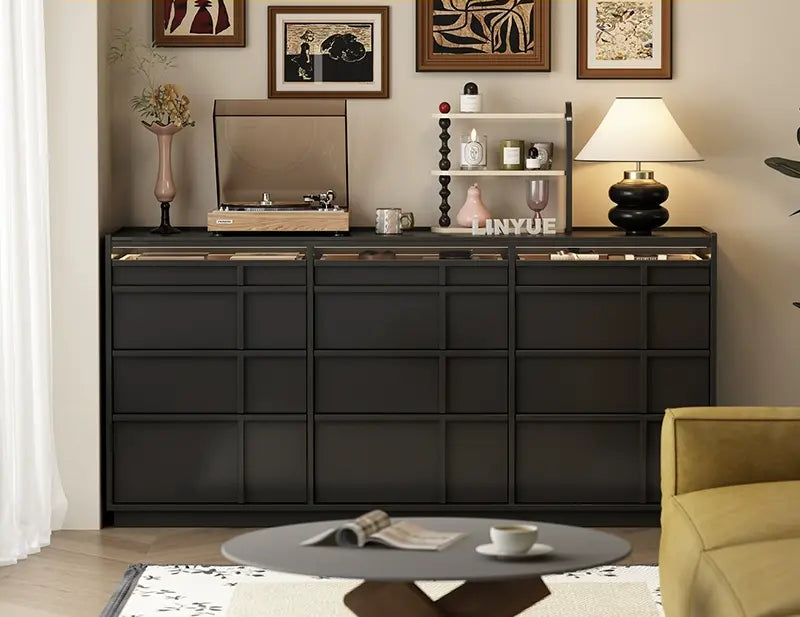 LINYUE Theo Wabi-Sabi Antique Solid Wood Drawer Cabinet from LINYUE