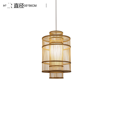 BOJI Haruki Elegant Wooden Bamboo Ceiling Lamp from BOJI