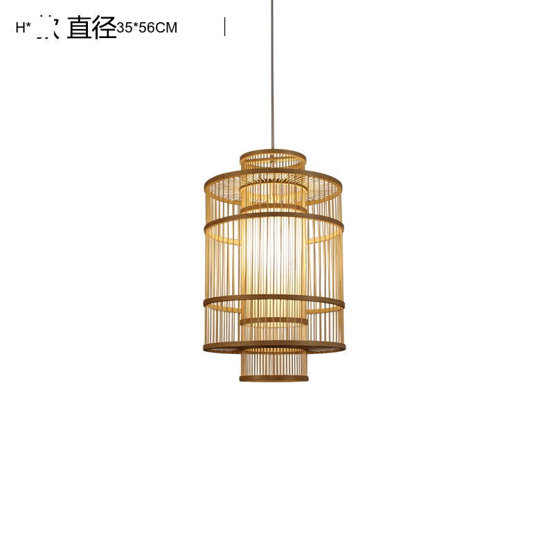 BOJI Haruki Elegant Wooden Bamboo Ceiling Lamp from BOJI