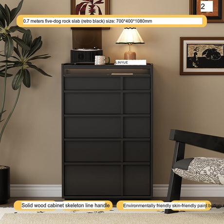 LINYUE Bennett Retro Solid Wood Multi-Drawer Cabinet from LINYUE