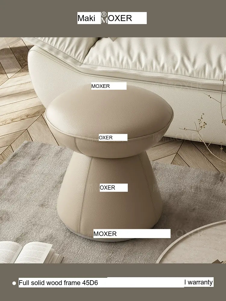 MOXER Elowen Premium Swivel Solid Wood Makeup Stool from MOXER