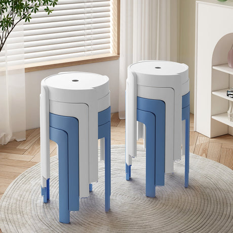 A&D Leonardo Stackable Thick Circular Modern Plastic Stool from A&D