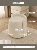 MOXER Calliope Luxe Genuine Leather Rotating Makeup Stool from MOXER