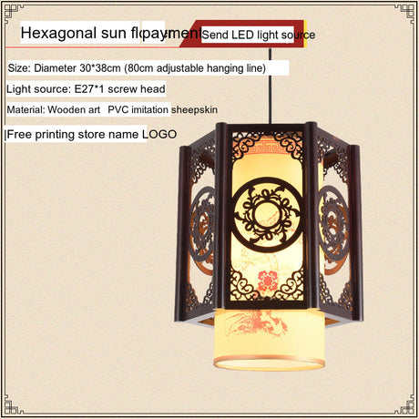 BOJI Kiyomizu Elegant Natural Wood Lantern - Antique Ceiling Lamp from BOJI