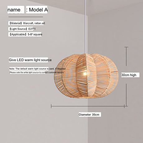 BOJI Haruko Vintage Woven Ceiling Lamp Retro Light Fixture from BOJI