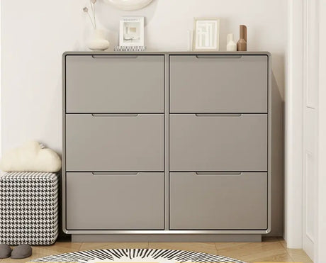 LINYUE Elara Minimalist Cream Flip Shoe Cabinet from LINYUE