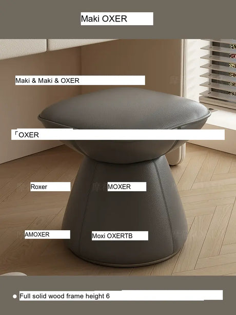 MOXER Santiago Retro Cream Leather Rotatable Stool from MOXER