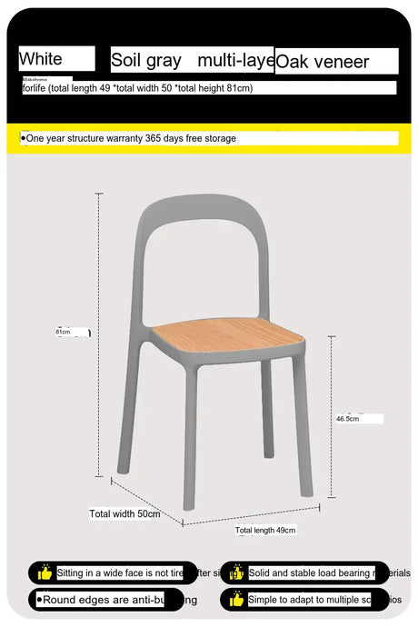 ABOUT WHITE Evangeline Minimalist Plastic Chair for Small Spaces from ABOUT WHITE