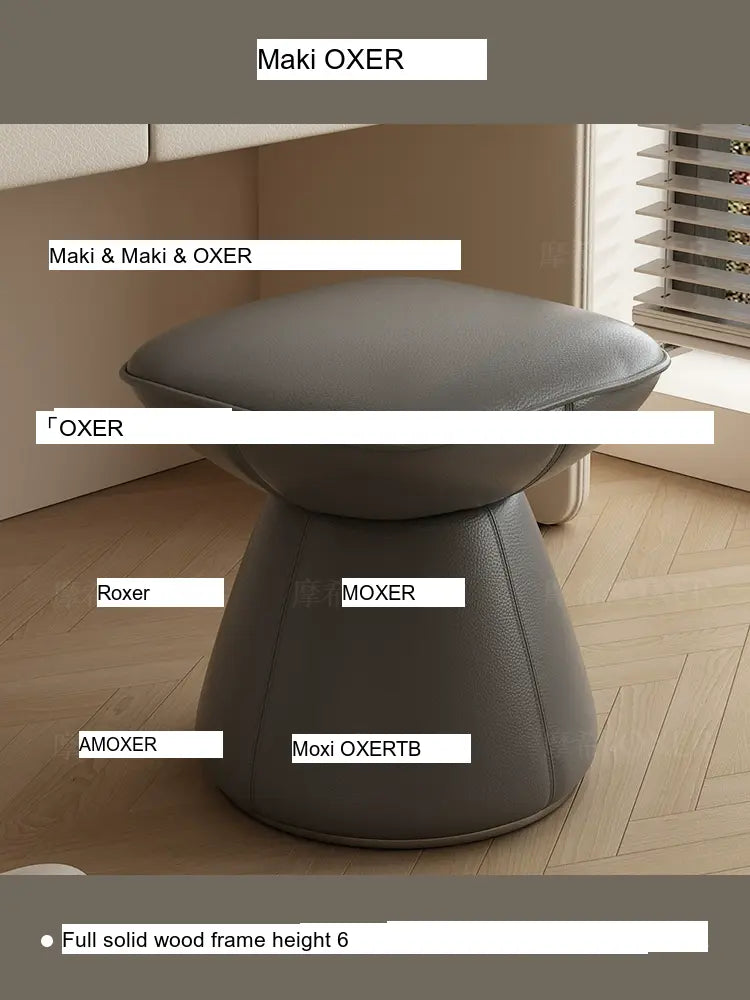 MOXER Sakura Elegant Cream Retro Leather Stool from MOXER