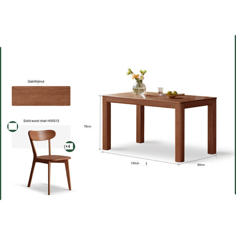 GENJI Tetsuya Elegant Solid Wood Dining Table Set from GENJI