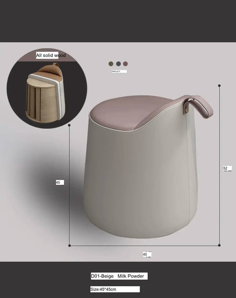 MOXER Juniper Luxe Minimalist Leather Makeup Stool from MOXER