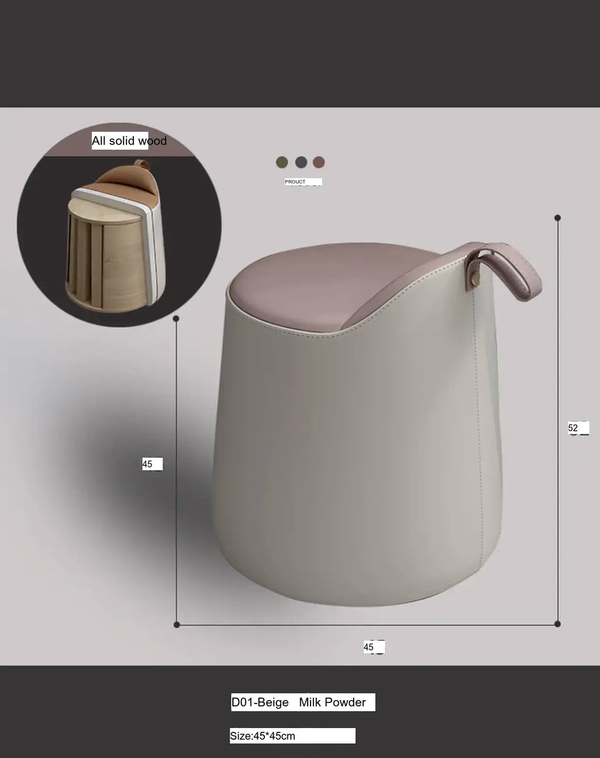 MOXER Juniper Luxe Minimalist Leather Makeup Stool from MOXER
