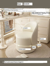 MOXER Elowen Elegant Genuine Leather Rotating Makeup Stool from MOXER