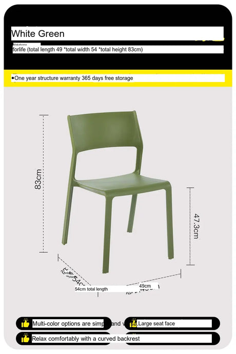 ABOUT WHITE LYSANDER Modern Minimalist Plastic Dining Chair from ABOUT WHITE