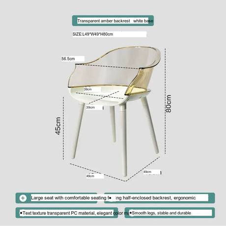 ABOUT WHITE Isolde Sleek Transparent Modern Makeup Chair from ABOUT WHITE