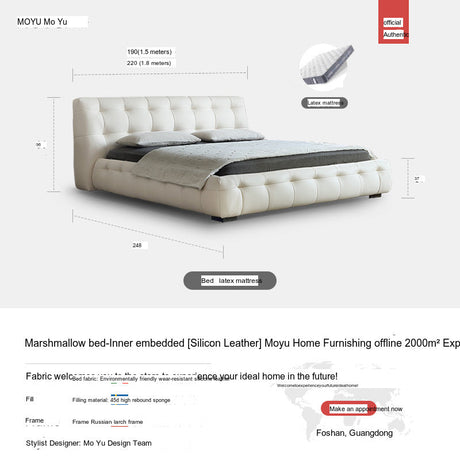 MOYU Carlotta Elegant Cotton Double Bed from MOYU