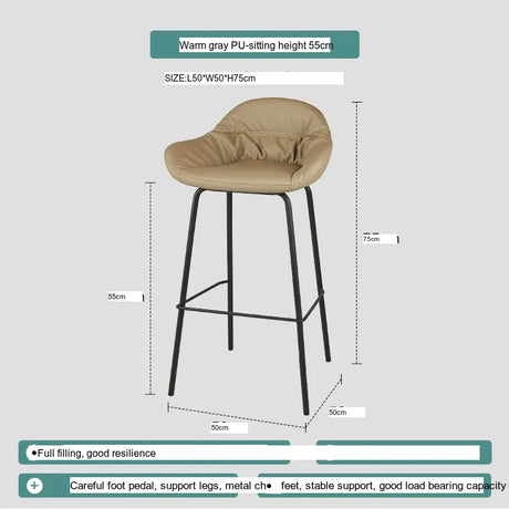 ABOUT WHITE Damaris Sleek Contemporary Nordic Bar Stool from ABOUT WHITE