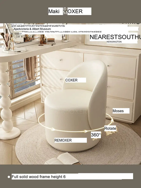 MOXER Santiago Elegant Swivel Makeup Stool from MOXER