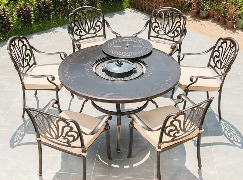MOJIA Fenwick Luxury Outdoor BBQ & Hot Pot Table with Minimalist Design from MOJIA
