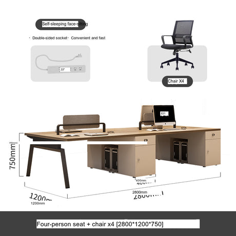 MUTINI Kira Elegant Simple Six-Person Workstation Desk from MUTINI