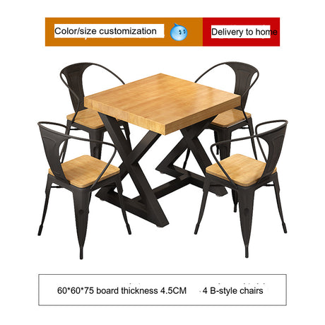 WEIMEI Takasaki Elegant Iron-Wood Dining Table Set from WEIMEI