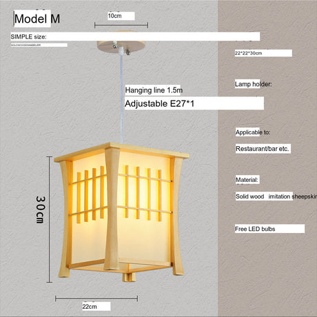BOJI Kaori Elegant Wooden Japanese Ceiling Lamp - Outdoor Gazebo Light from BOJI