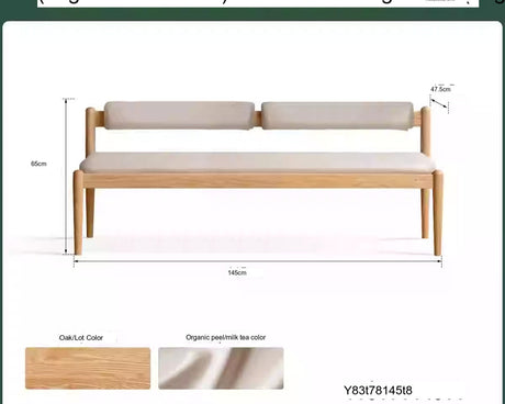 GENJI Haruki Elegant Solid Oak Dining Bench from GENJI
