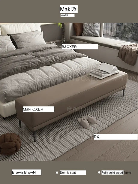 MOXER Elowen Chic Leather Bedside Bench from MOXER