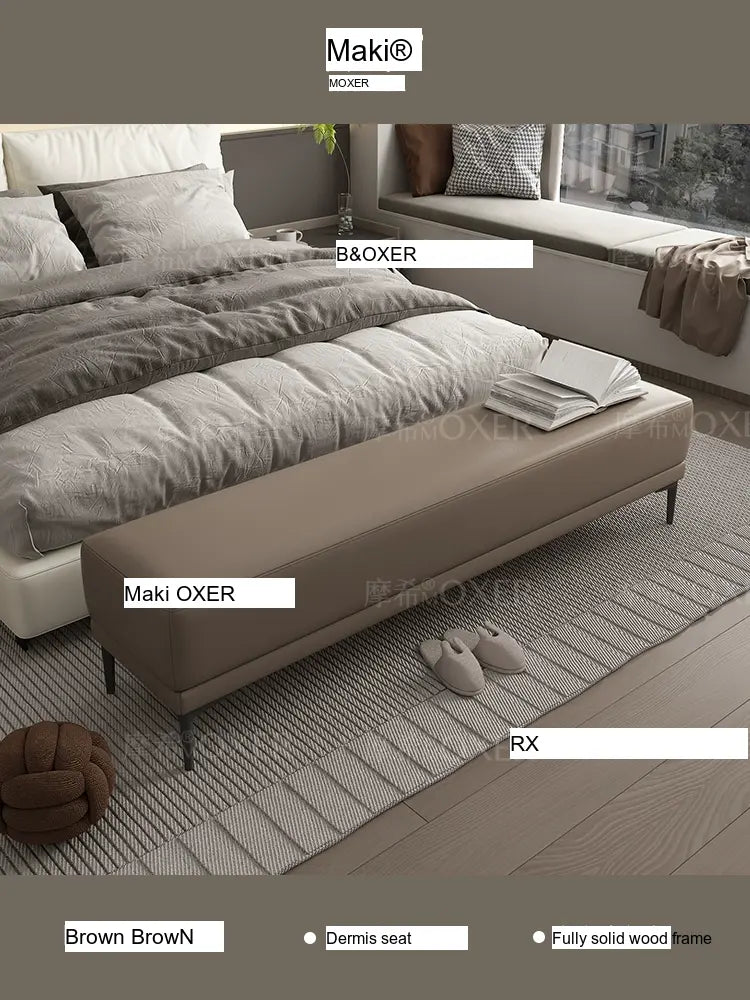 MOXER Elowen Chic Leather Bedside Bench from MOXER
