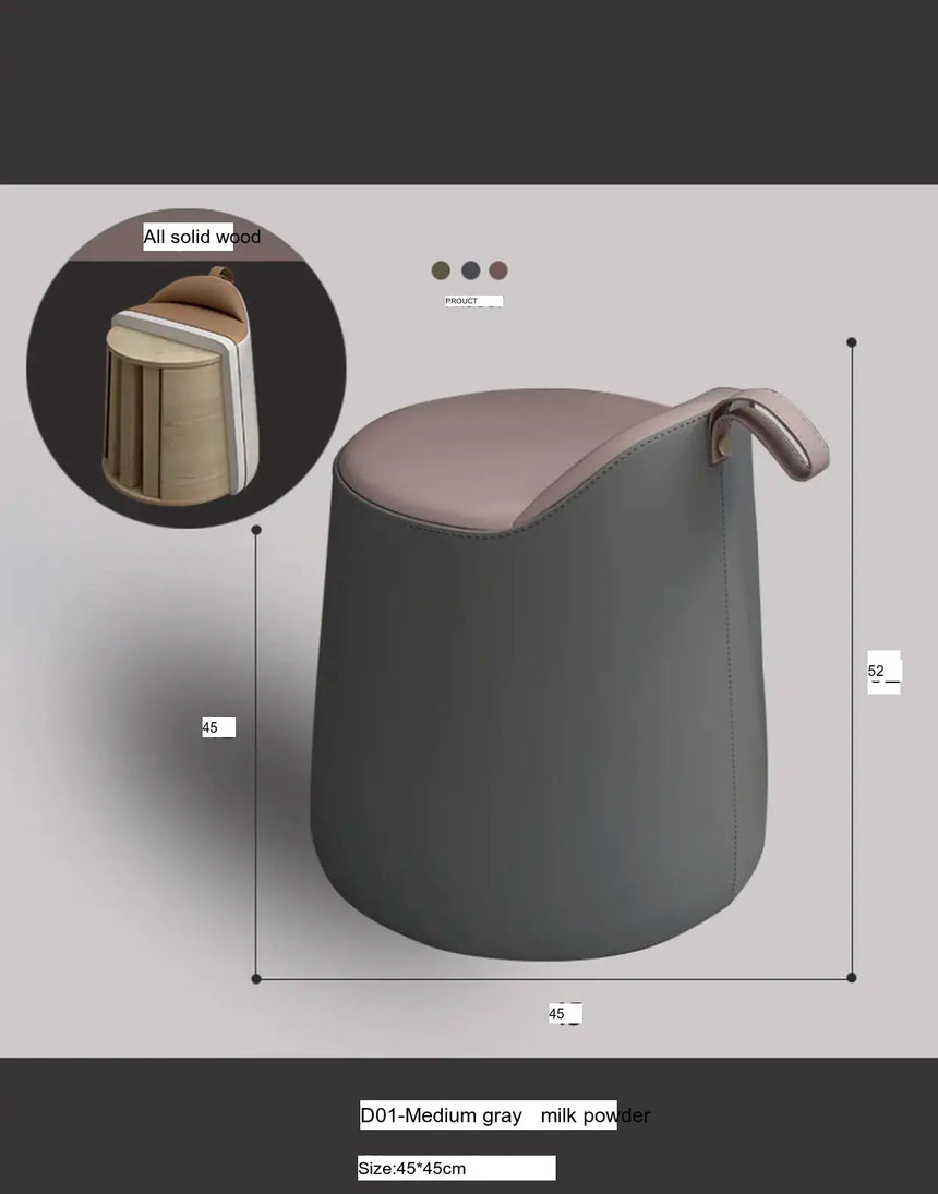 MOXER Juniper Luxe Minimalist Leather Makeup Stool from MOXER