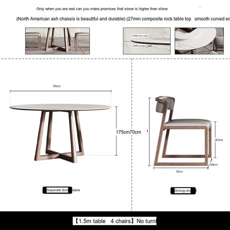 OROMA Cordoba Minimalist Solid Wood Dining Set from OROMA