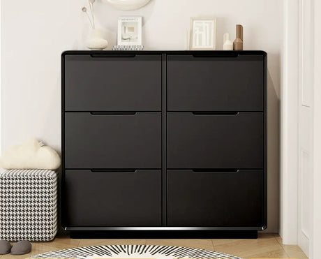 LINYUE Elara Minimalist Cream Flip Shoe Cabinet from LINYUE