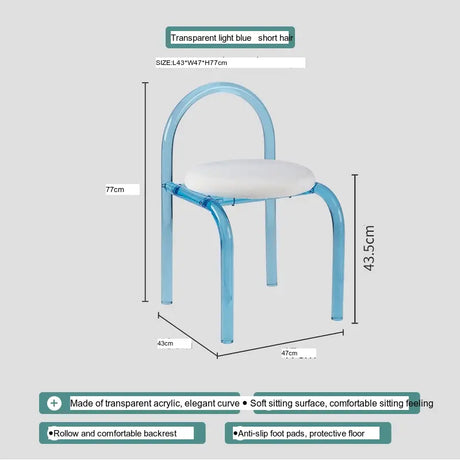 ABOUT WHITE Isadora Transparent Crystal Dining Chair - Nordic Acrylic Design from ABOUT WHITE