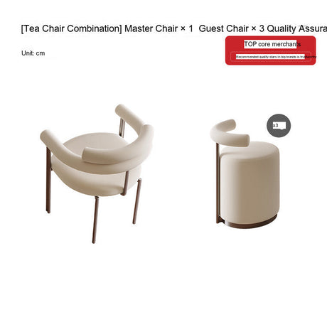 QUANMU Aisling Modern Light Luxury Creamy Style Table and Chair Set from QUANMU