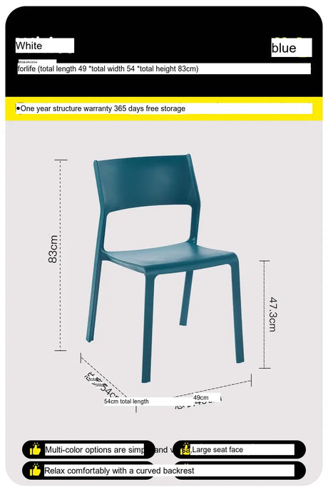 ABOUT WHITE LYSANDER Modern Minimalist Plastic Dining Chair from ABOUT WHITE