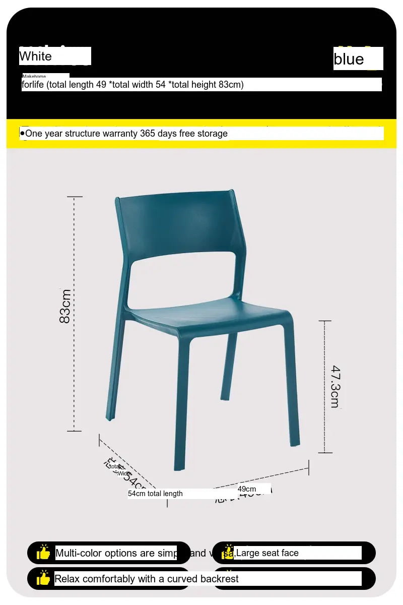 ABOUT WHITE LYSANDER Modern Minimalist Plastic Dining Chair from ABOUT WHITE