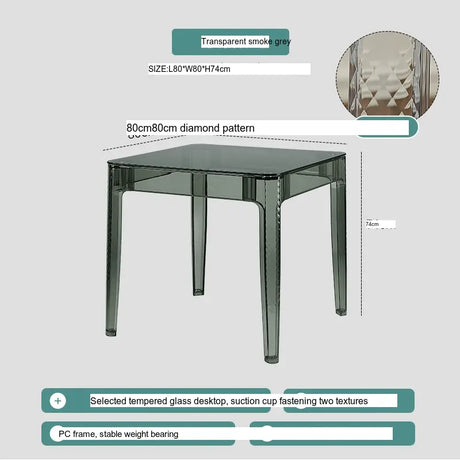 ABOUT WHITE Santiago Scandinavian Minimalist Glass Dining Table from ABOUT WHITE