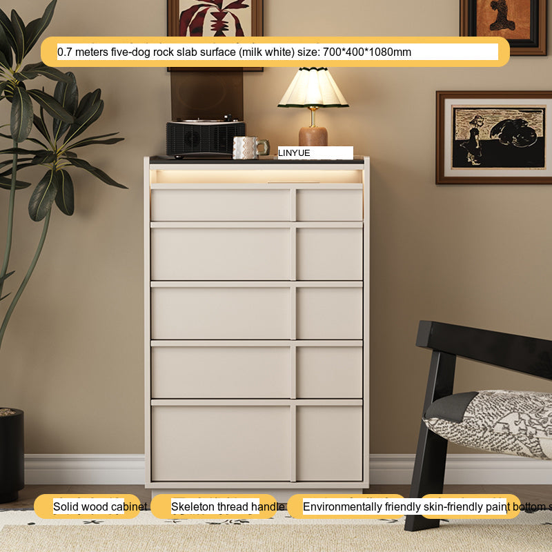 LINYUE Bennett Retro Solid Wood Multi-Drawer Cabinet from LINYUE