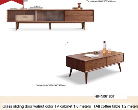 GENJI Ishtar Modern Oak Storage Cabinet and Coffee Table Combo. from GENJI