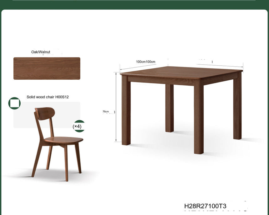 GENJI Hiroshi Elegant Solid Wood Dining Table from GENJI