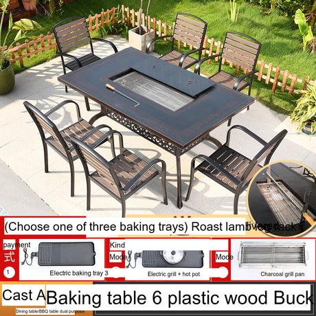 MOJIA Sylvan Spacious BBQ Dining Set with Smokeless Electric Grill from MOJIA