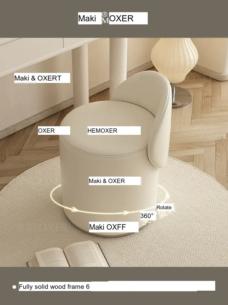 MOXER Elowen Luxurious Leather Makeup Stool from MOXER