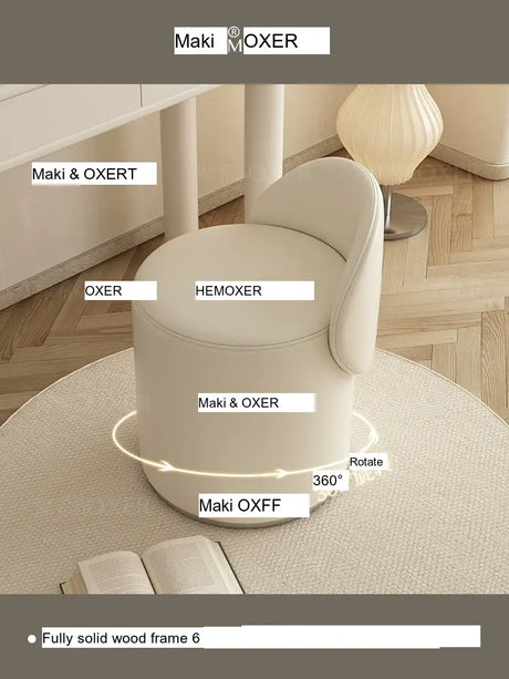 MOXER Elowen Luxurious Leather Makeup Stool from MOXER