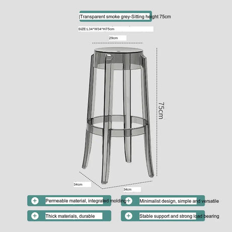 ABOUT WHITE Lianhua Elegant Transparent Bar Stool from ABOUT WHITE
