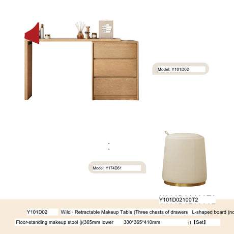 GENJI Akira Natural Wood Minimalist Dressing Table from GENJI