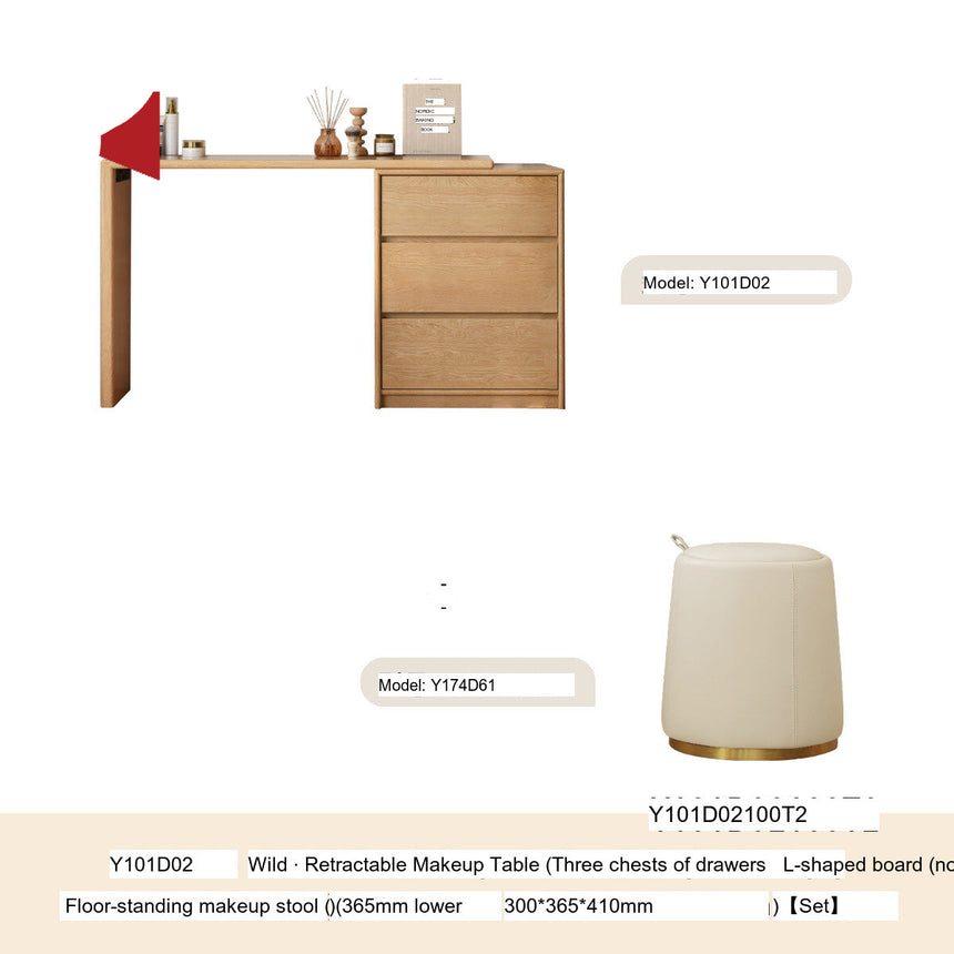 GENJI Akira Natural Wood Minimalist Dressing Table from GENJI